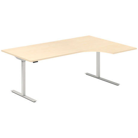 Hæve-sænkebord DNA, Birk 2000x1200 mm Højre 2-ben/Alugrå