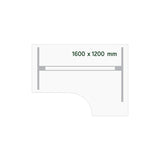 Hæve-sænkebord DNA, Birk 1600x1200 mm Højre 2-ben/Alugrå