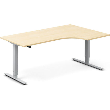 Hæve-sænkebord DNA, Birk 1800x1200 mm Højre 2-ben/Alugrå