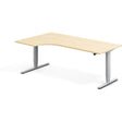 Ergoff Hæve-sænkebord DNA, Birk 2000x1200 mm Venstre 2-ben/Alugrå – Hæve/sænkeborde