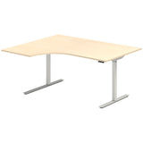 Hæve-sænkebord DNA, Birk 1600x1200 mm Venstre 2-ben/Alugrå