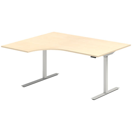 Hæve-sænkebord DNA, Birk 1600x1200 mm Venstre 2-ben/Alugrå