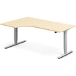 Ergoff Hæve-sænkebord DNA, Birk 1800x1200 mm Venstre 2-ben/Alugrå – Hæve/sænkeborde