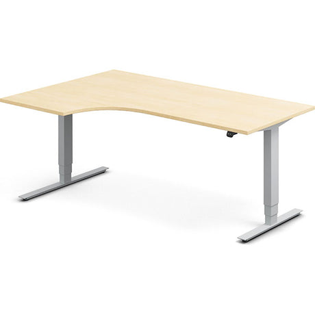 Hæve-sænkebord DNA, Birk 1800x1200 mm Venstre 2-ben/Alugrå