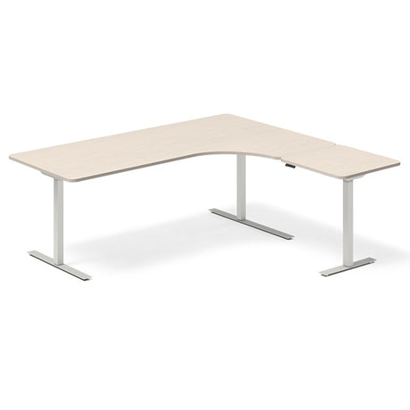 Hæve-sænkebord DNA, Birk 2000x1800 mm Højre 3-ben/Alugrå