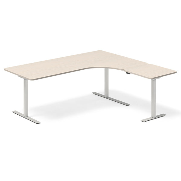 Hæve-sænkebord DNA, Birk 2000x1800 mm Højre 3-ben/Alugrå