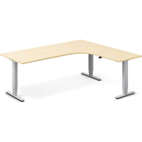 Hæve-sænkebord DNA, Birk 2000x1800 mm Højre 3-ben/Alugrå