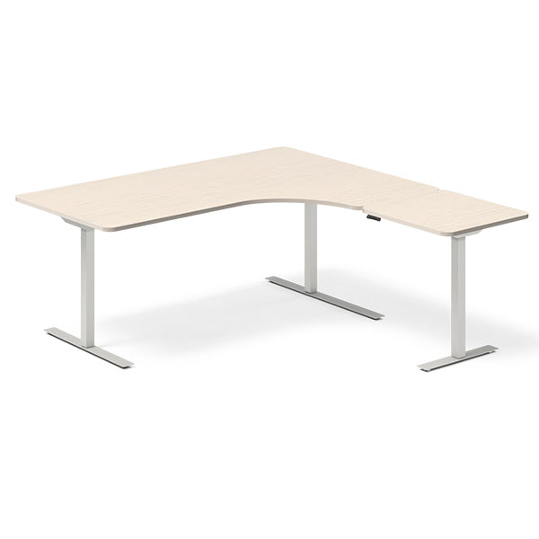 Hæve-sænkebord DNA, Birk 1800x1800 mm Højre 3-ben/Alugrå