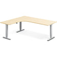 Ergoff Hæve-sænkebord DNA, Birk 2000x1800 mm Venstre 3-ben/Alugrå – Hæve-sænkeborde