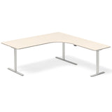 Hæve-sænkebord DNA, Birk 2000x2000 mm Højre 3-ben/Alugrå
