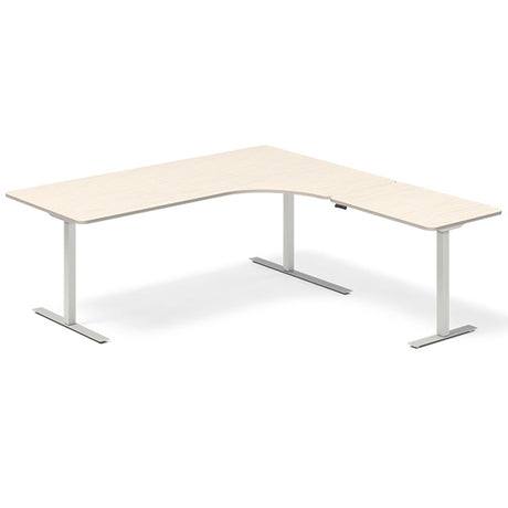 Hæve-sænkebord DNA, Birk 2000x2000 mm Højre 3-ben/Alugrå