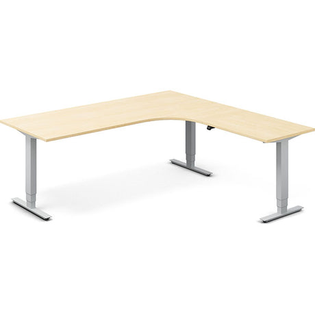 Hæve-sænkebord DNA, Birk 2000x2000 mm Højre 3-ben/Alugrå – image 1