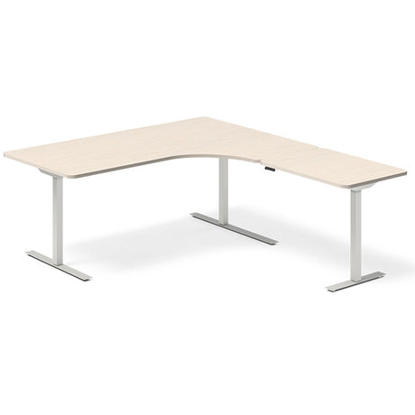 Hæve-sænkebord DNA, Birk 1800x2000 mm Højre 3-ben/Alugrå