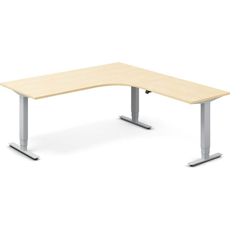 Hæve-sænkebord DNA, Birk 1800x2000 mm Højre 3-ben/Alugrå