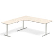 Hæve-sænkebord DNA, Birk 2000x2000 mm Venstre 3-ben/Alugrå