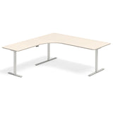 Hæve-sænkebord DNA, Birk 2000x2000 mm Venstre 3-ben/Alugrå