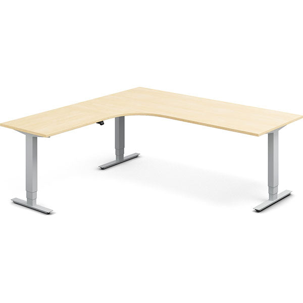 Hæve-sænkebord DNA, Birk 2000x2000 mm Venstre 3-ben/Alugrå – image 2