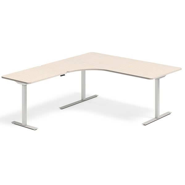Hæve-sænkebord DNA, Birk 1800x2000 mm Venstre 3-ben/Alugrå