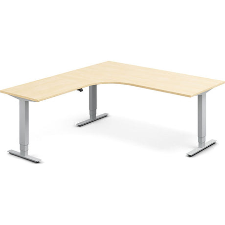 Hæve-sænkebord DNA, Birk 1800x2000 mm Venstre 3-ben/Alugrå