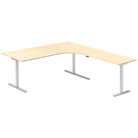 Hæve-sænkebord DNA, Birk 2000x2200 mm Højre 3-ben/Alugrå