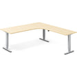 Ergoff Hæve-sænkebord DNA, Birk 2000x2200 mm Højre 3-ben/Alugrå – Hæve/sænkeborde