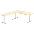 Hæve-sænkebord DNA, Birk 2000x2200 mm Venstre 3-ben/Alugrå