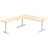 Hæve-sænkebord DNA, Birk 2000x2200 mm Venstre 3-ben/Alugrå
