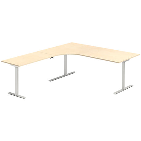 Hæve-sænkebord DNA, Birk 2000x2200 mm Venstre 3-ben/Alugrå