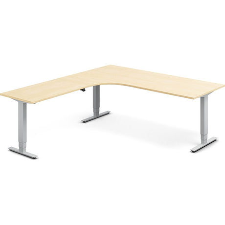 Hæve-sænkebord DNA, Birk 2000x2200 mm Venstre 3-ben/Alugrå