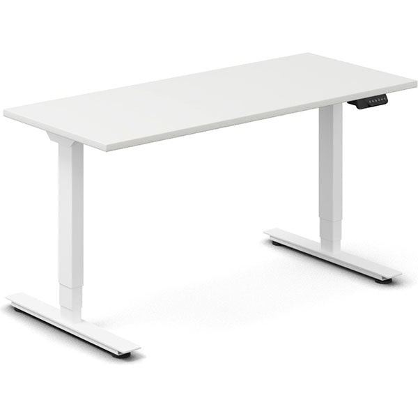 Ergoff Hæve-sænkebord DNA, Hvid 1400x600mm 2-ben/Hvid – Hæve/sænkeborde