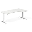 Ergoff Hæve-sænkebord DNA, Hvid 2000x1200mm Højre 2-ben/Hvid – Hæve/sænkeborde