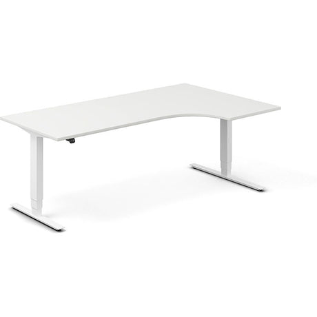 Ergoff Hæve-sænkebord DNA, Hvid 2000x1200mm Højre 2-ben/Hvid – Hæve/sænkeborde