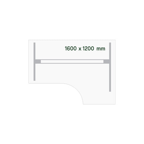 Hæve-sænkebord DNA, Hvid 1600x1200 mm Højre 2-ben/Hvid