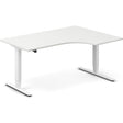 Ergoff Hæve-sænkebord DNA, Hvid 1600x1200mm Højre 2-ben/Hvid – Hæve/sænkeborde