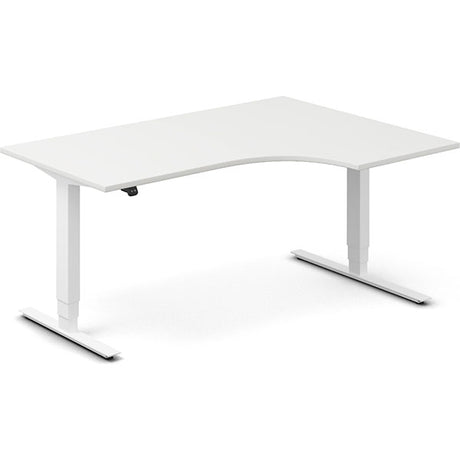 Ergoff Hæve-sænkebord DNA, Hvid 1600x1200mm Højre 2-ben/Hvid – Hæve/sænkeborde