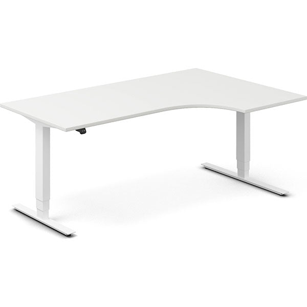 Ergoff Hæve-sænkebord DNA, Hvid 1800x1200mm Højre 2-ben/Hvid – Hæve/sænkeborde