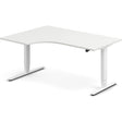 Ergoff Hæve-sænkebord DNA, Hvid 1600x1200mm Venstre 2-ben/Hvid – Hæve/sænkeborde