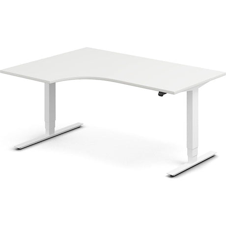 Ergoff Hæve-sænkebord DNA, Hvid 1600x1200mm Venstre 2-ben/Hvid – Hæve/sænkeborde
