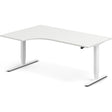 Ergoff Hæve-sænkebord DNA, Hvid 1800x1200mm Venstre 2-ben/Hvid – Hæve/sænkeborde