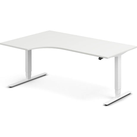 Ergoff Hæve-sænkebord DNA, Hvid 1800x1200mm Venstre 2-ben/Hvid – Hæve/sænkeborde