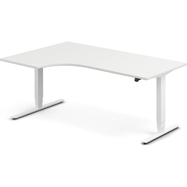 Ergoff Hæve-sænkebord DNA, Hvid 1800x1200mm Venstre 2-ben/Hvid – Hæve/sænkeborde