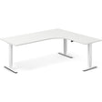 Ergoff Hæve-sænkebord DNA, Hvid 2000x1800mm Højre 3-ben/Hvid – Hæve/sænkeborde