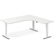 Ergoff Hæve-sænkebord DNA, Hvid 1800x1800mm Højre 3-ben/Hvid – Hæve/sænkeborde