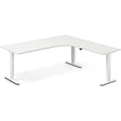 Ergoff Hæve-sænkebord DNA, Hvid 2000x2000mm Højre 3-ben/Hvid – Hæve/sænkeborde