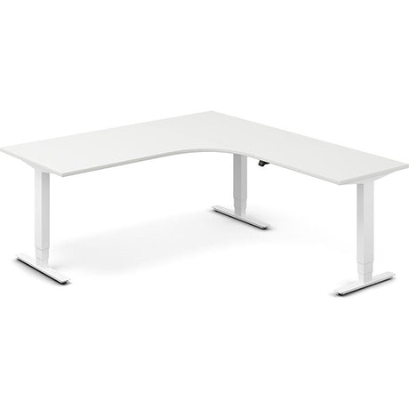 Ergoff Hæve-sænkebord DNA, Hvid 1800x2000mm Højre 3-ben/Hvid – Hæve/sænkeborde