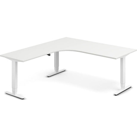 Ergoff Hæve-sænkebord DNA, Hvid 1800x2000mm Venstre 3-ben/Hvid – Hæve/sænkeborde