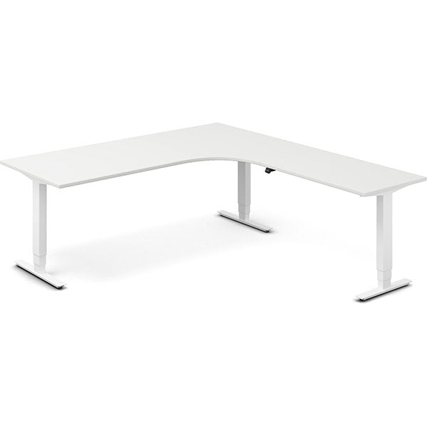 Ergoff Hæve-sænkebord DNA, Hvid 2000x2200mm Højre 3-ben/Hvid – Hæve-sænkeborde