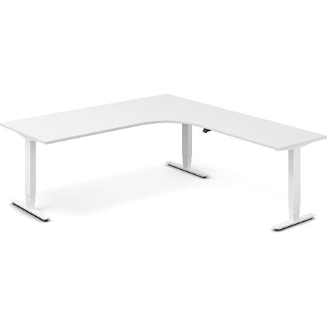 Ergoff Hæve-sænkebord DNA, Hvid 2000x2200mm Højre 3-ben/Hvid – Hæve-sænkeborde