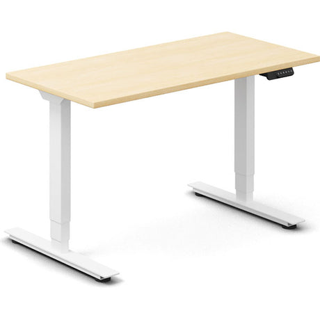 Hæve-sænkebord DNA, Birk 1200x600 mm 2-ben/Hvid