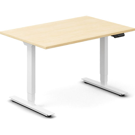 Ergoff Hæve-sænkebord DNA, Birk 1200x800 mm 2-ben/Hvid – Hæve/sænkeborde